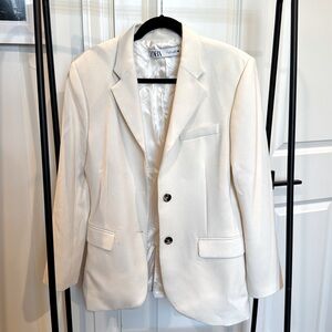 ZARA white/cream blazer, size L